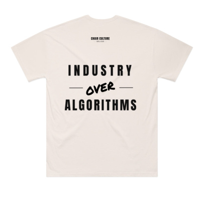 "Industry Over Algorithms" Oversized Tee - Black Print Thumbnail